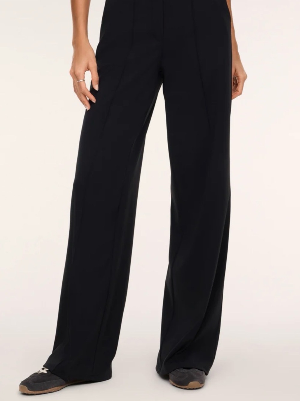SPANX | Black Wide-Leg Trousers with Tailored Seams | Sz S